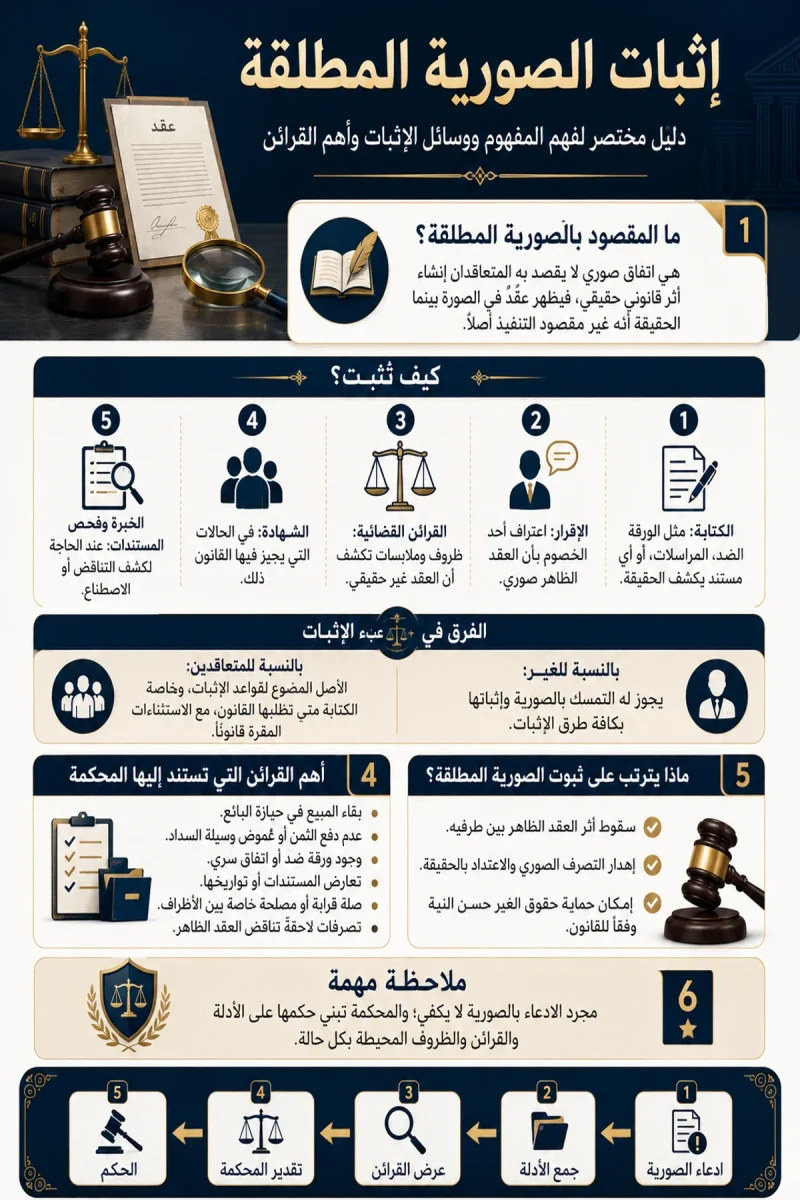 دليل إثبات الصورية المطلقة بطريقة مبسطة