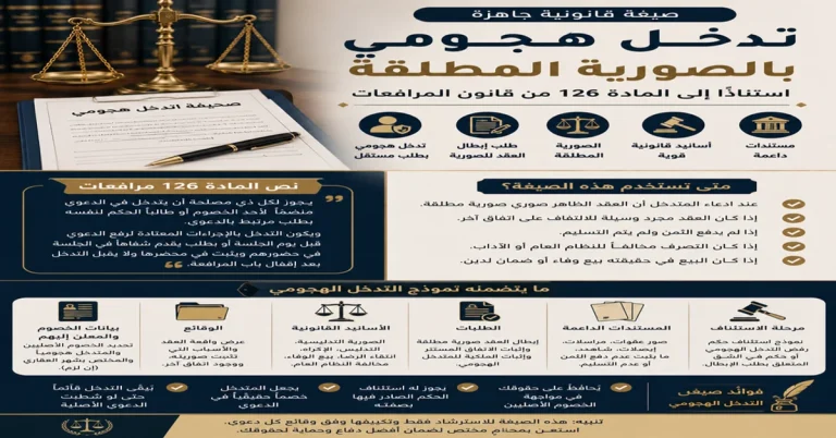 استئناف التدخل الهجومى صيغة تدخل هجومي بالصورية