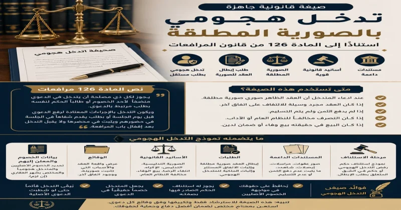 استئناف التدخل الهجومى صيغة تدخل هجومي بالصورية