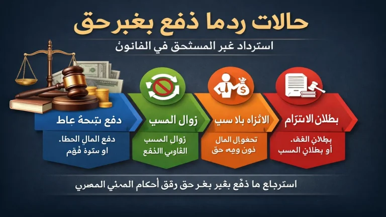 حالات رد ما دفع بغير حق باسترداد غير المستحق في القانون حالات رد ما دفع بغير حق باسترداد غير المستحق في القانون