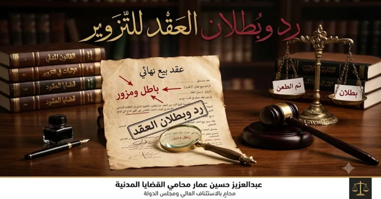رد وبطلان العقد للتزوير