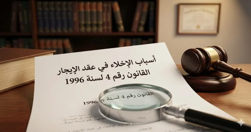 أسباب الاخلاء في عقد الايجار القانون رقم 4 لسنة 1996