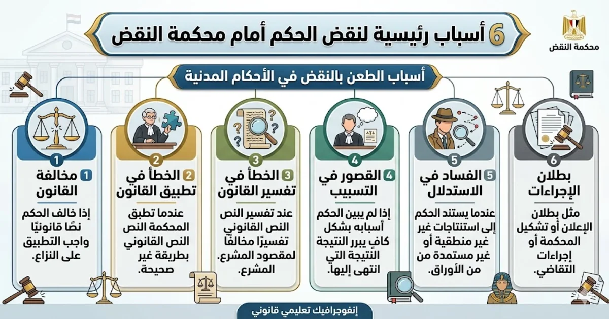 أسباب الطعن بالنقض في الأحكام المدنية