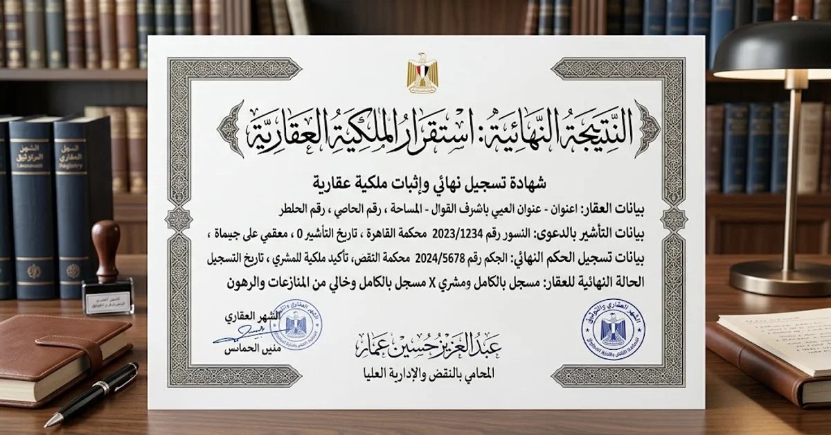 استقرار الملكية العقارية بالتسجيل العينى