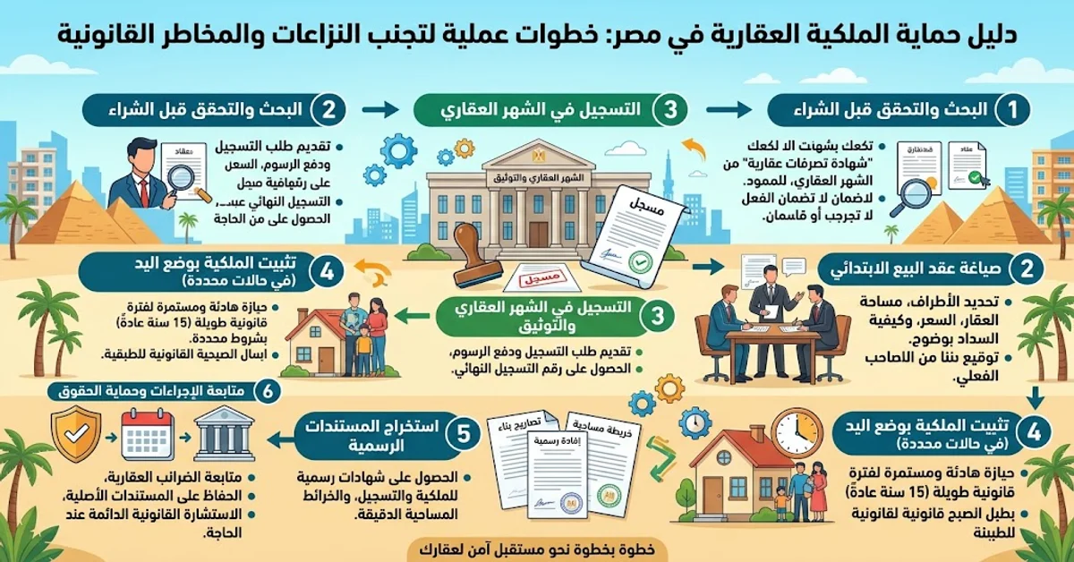 حماية الملكية العقارية في مصر وخطوات تجنب المخاطر القانونية