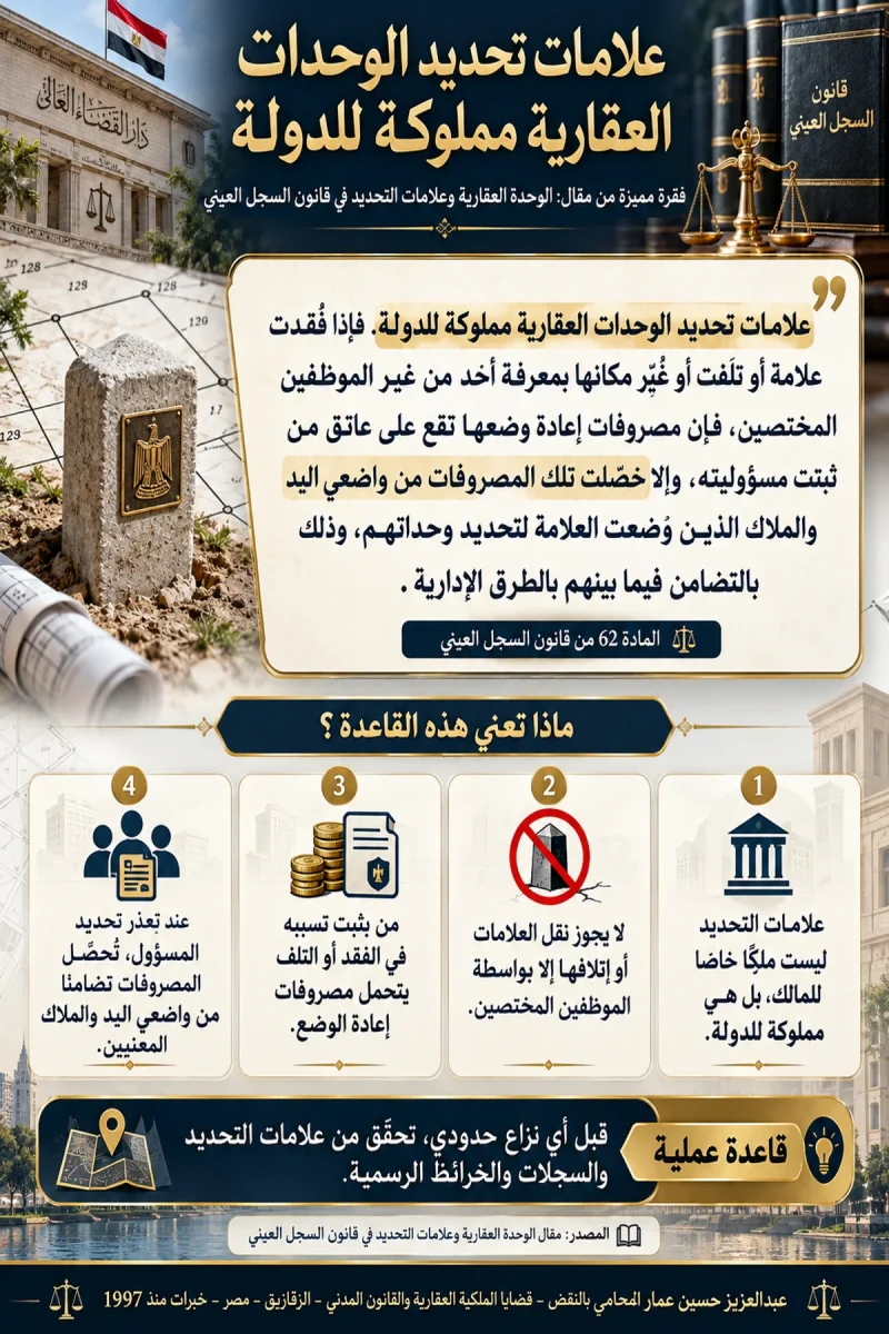 علامات التحديد العقارية المملوكة للدولة علامات التحديد العقارية المملوكة للدولة