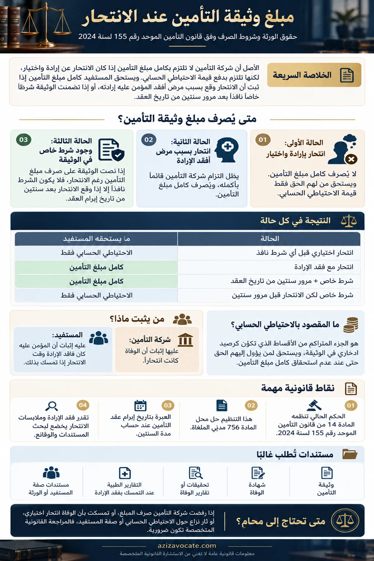 مبلغ وثيقة التأمين عند الانتحار