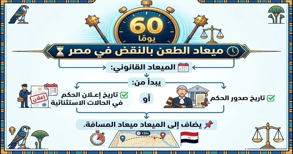 ميعاد الطعن بالنقض على الحكم المدني في مصر
