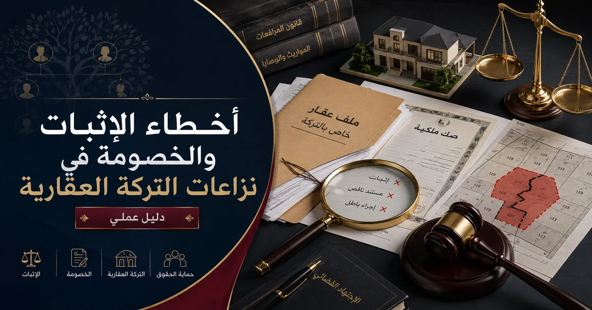 أخطاء الإثبات في نزاعات التركة العقارية أمام المحكمة