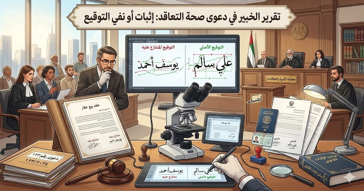 إثبات ونفي التعاقد بالخبرة: تقرير الخبير في دعوى صحة التعاقد