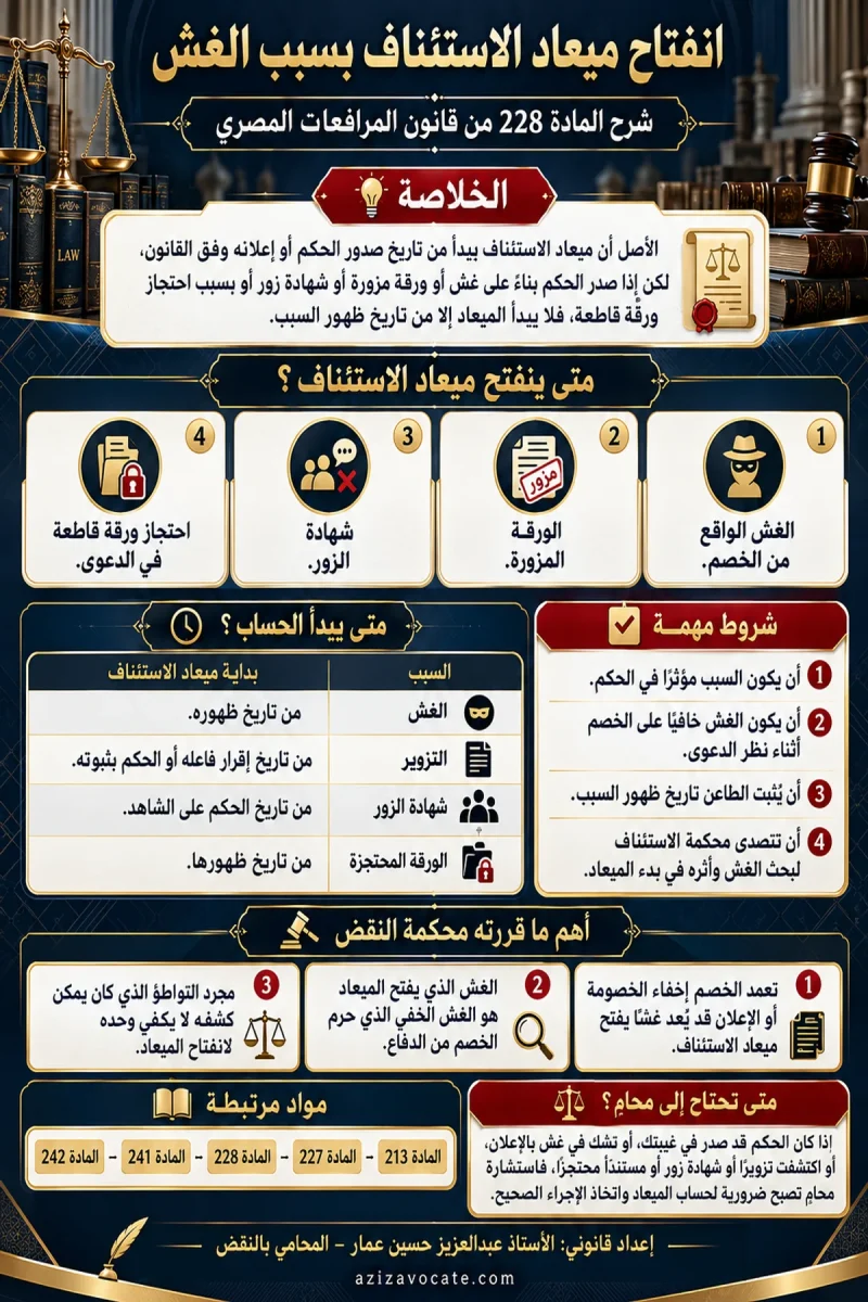 إنفوجرافيك قانوني عن ميعاد الاستئناف