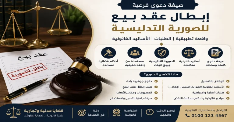 الأسانيد القانونية دعوى إبطال العقد الفرعية لالصورية التدليسية المطلقة