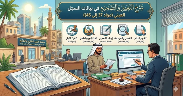 التغيير والتصحيح في بيانات السجل العيني