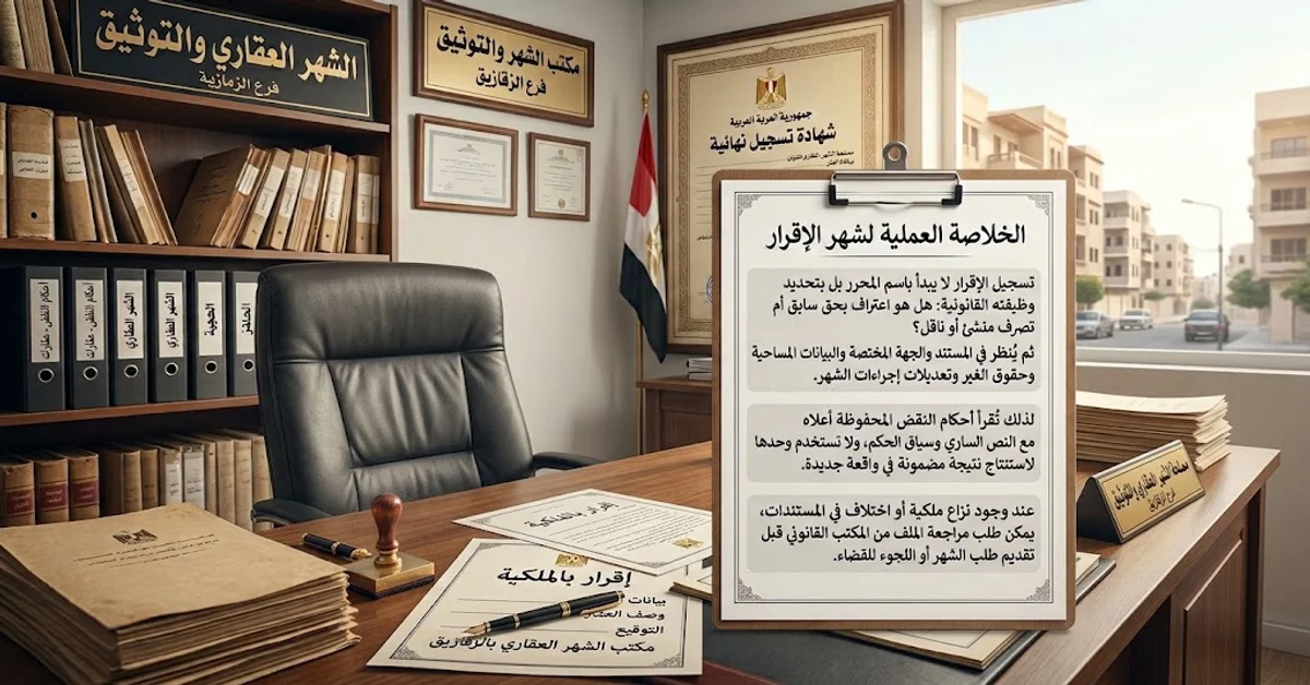 الخلاصة العملية لشهر وتسجيل الإقرار