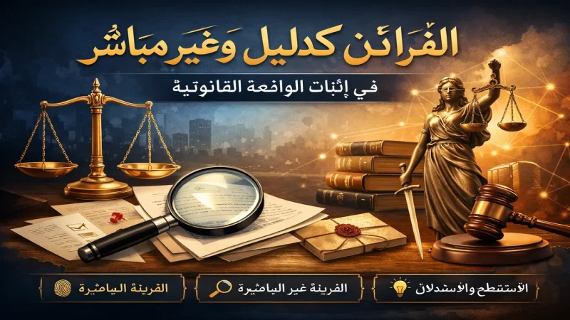 القرائن كدليل مباشر وغير مباشر فى اثبات الواقعة القانونية