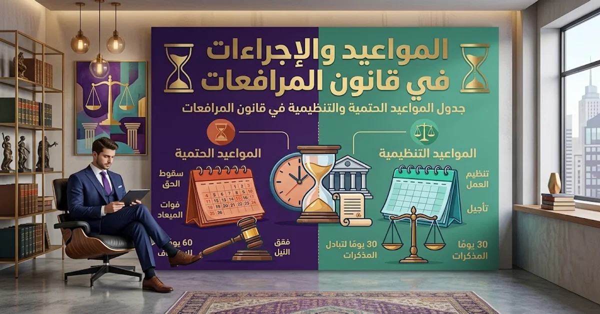 المواعيد والإجراءات في قانون المرافعات