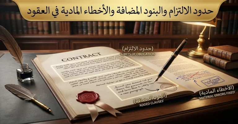 حدود الالتزام والبنود المضافة والأخطاء المادية في العقود