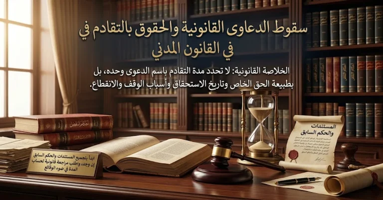 سقوط الدعاوى القانونية والحقوق بالتقادم في القانون المدني سقوط الدعاوى القانونية والحقوق بالتقادم في القانون المدني