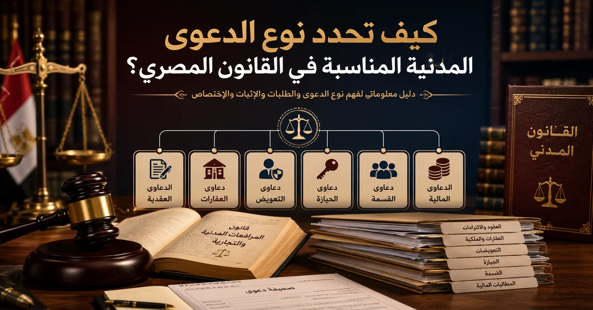 نوع الدعوى المدنية المناسبة