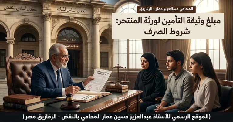 مبلغ وثيقة التأمين لورثة المنتحر شروط الصرف
