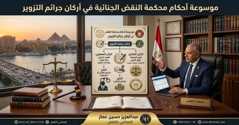 جرائم التزوير في قضاء النقض: الأركان، الضرر، والدفوع