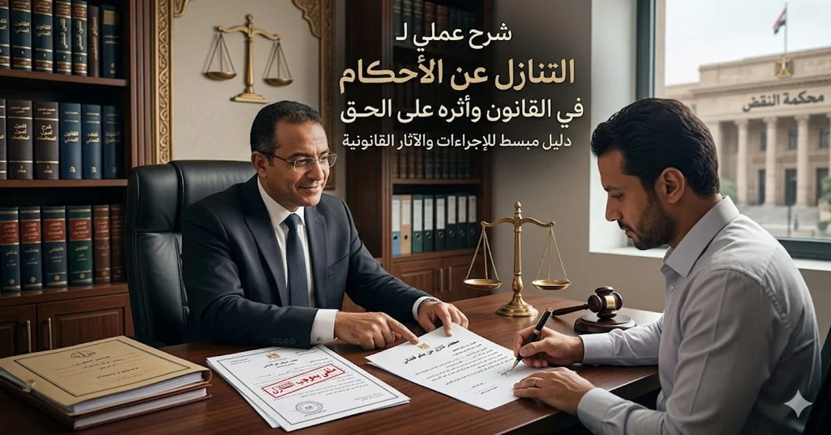 شرح عملي لـ التنازل عن الأحكام في القانون وأثره على الحق