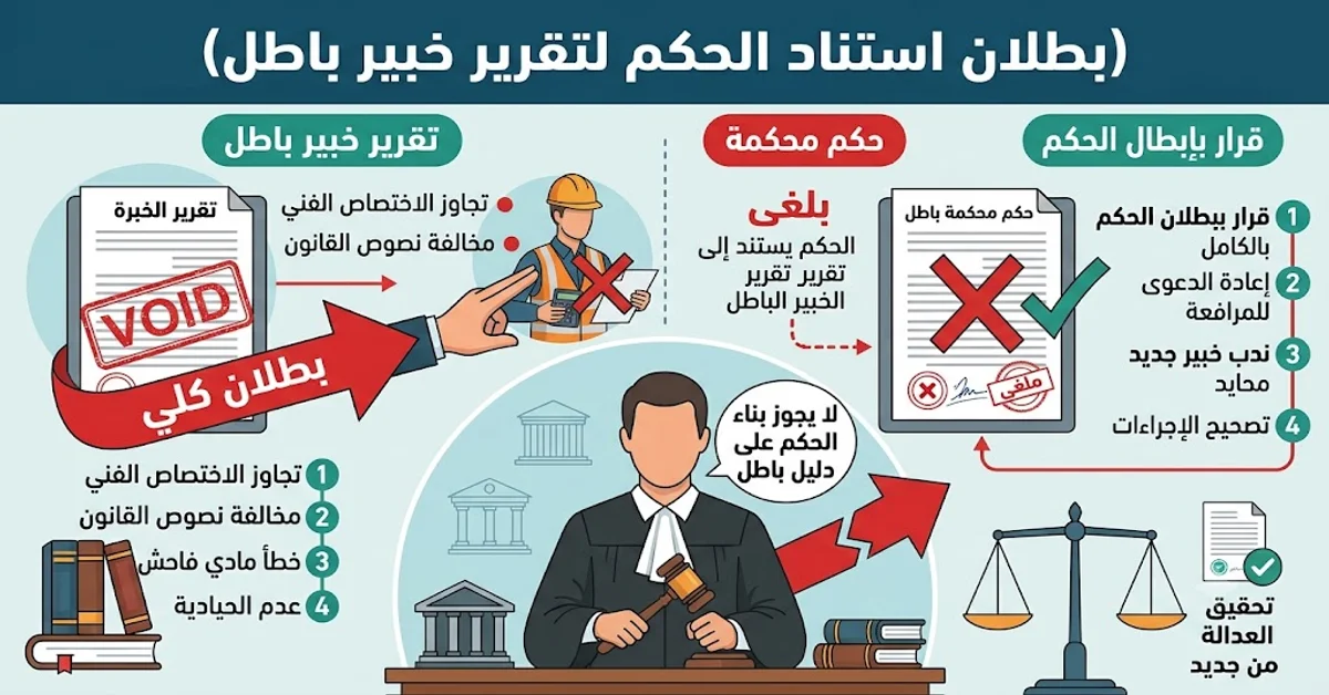 بطلان استناد الحكم لتقرير خبير باطل