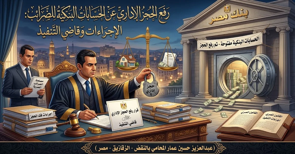 رفع الحجز الإداري عن الحسابات البنكية للضرائب - الإجراءات وقاضي التنفيذ