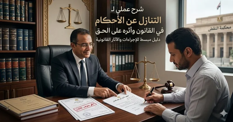 شرح عملي لـ التنازل عن الأحكام في القانون وأثره على الحق