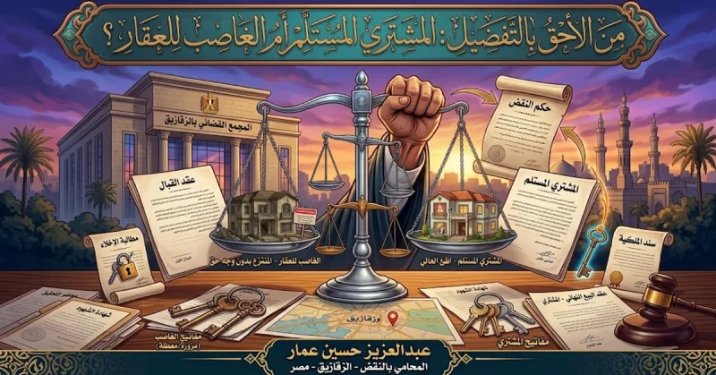 من الأحق بالتفضيل المشتري المستلم أم الغاصب للعقار