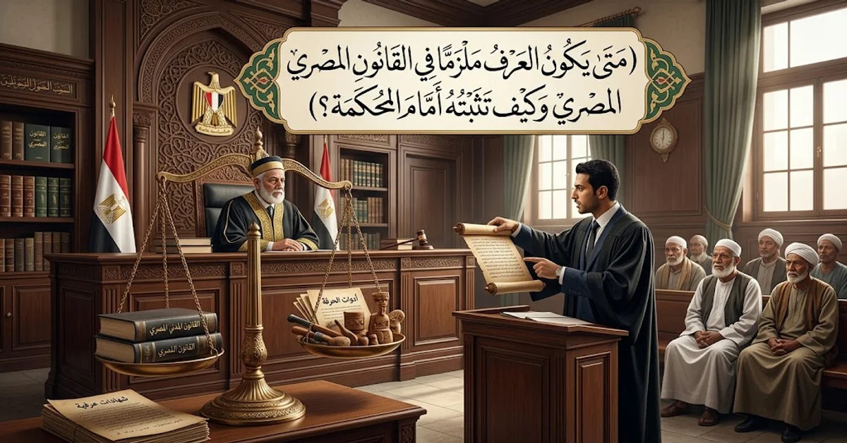 العرف في القانون المصري