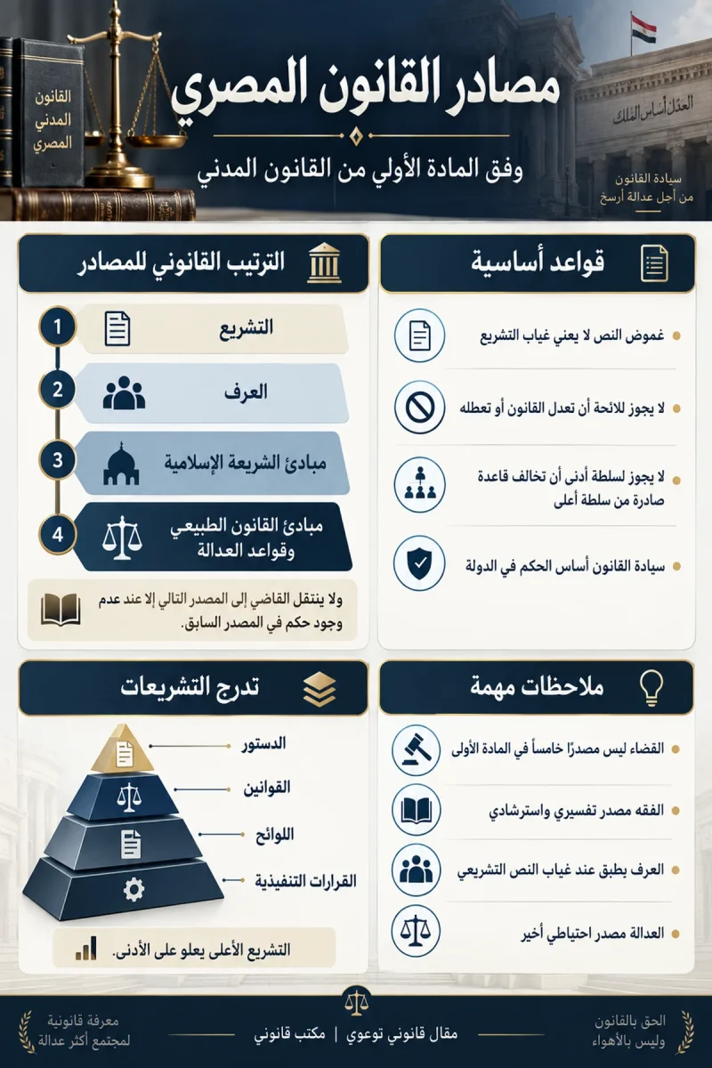 مصادر القانون المصري - دليل بصري مصادر القانون المصري - دليل بصري