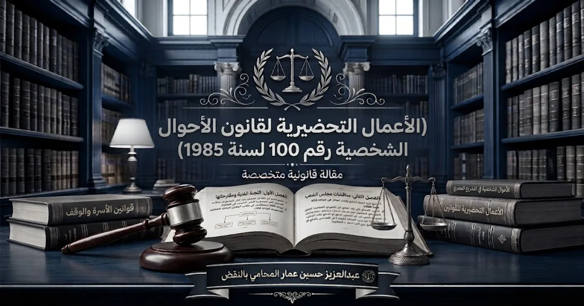 الأعمال التحضيرية لقانون 100 لسنة 1985 تقرير اللجنة الأعمال التحضيرية لقانون الأحوال الشخصية رقم 100 لسنة 1985