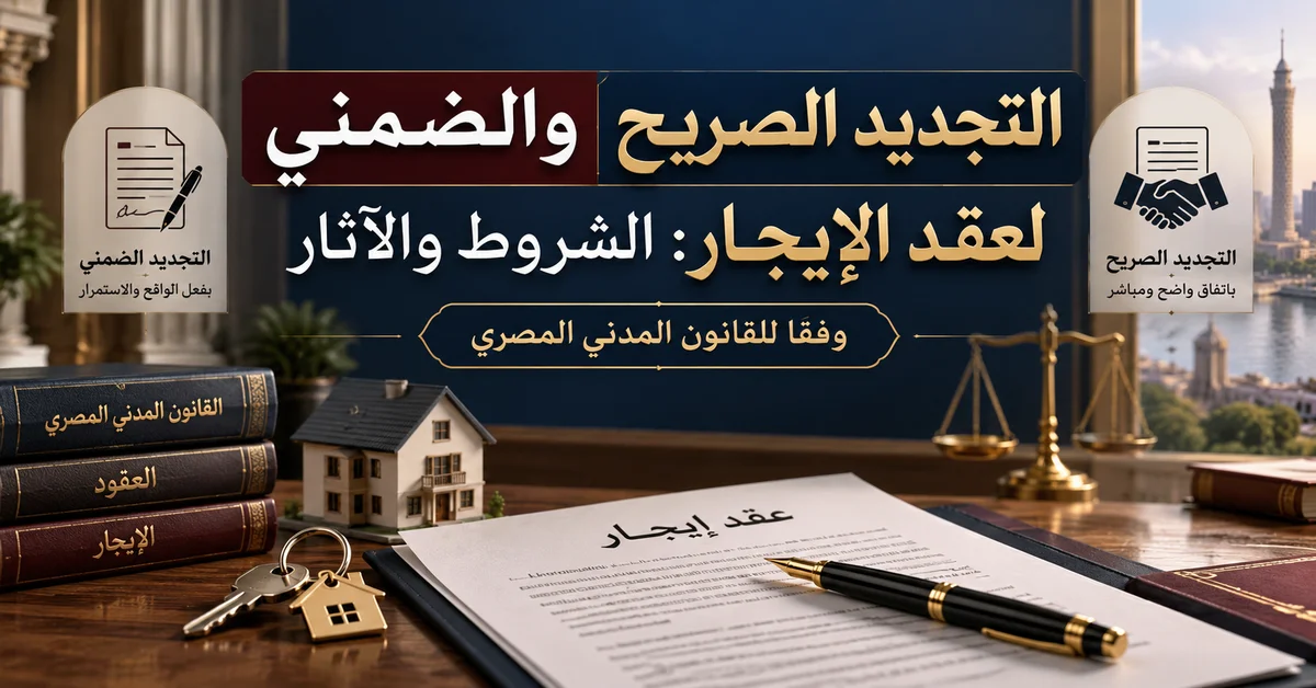 التجديد الصريح والضمني لعقد الإيجار التجديد الصريح الضمني لعقد الإيجار