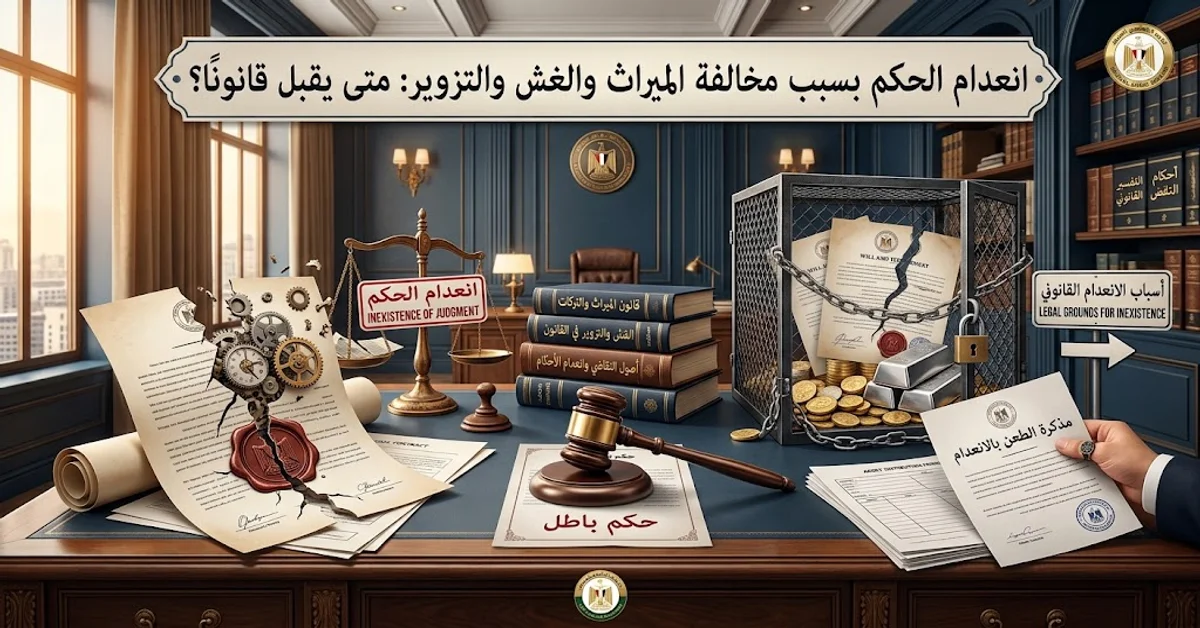 انعدام الحكم بسبب مخالفة الميراث والغش والتزوير: متى يقبل قانونًا؟