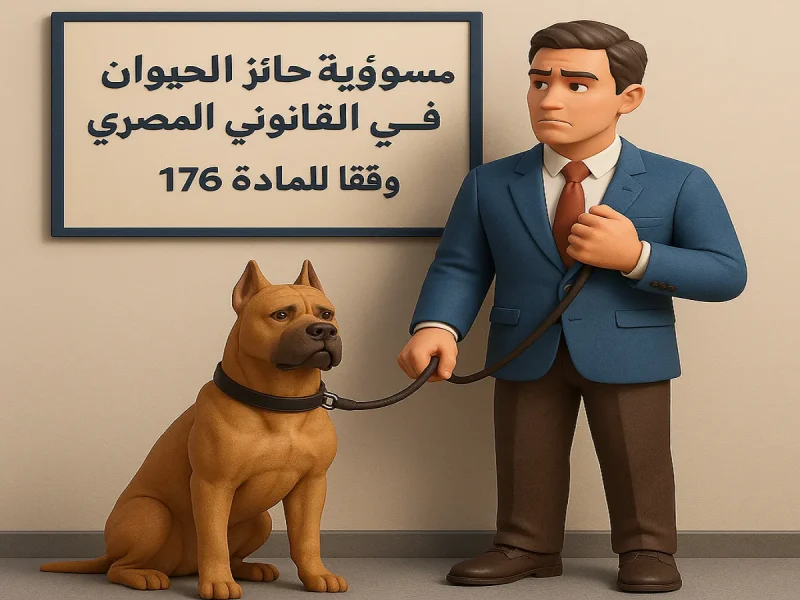 مسئولية حائز الحيوان في القانون المدني المصري وفقًا للمادة 176