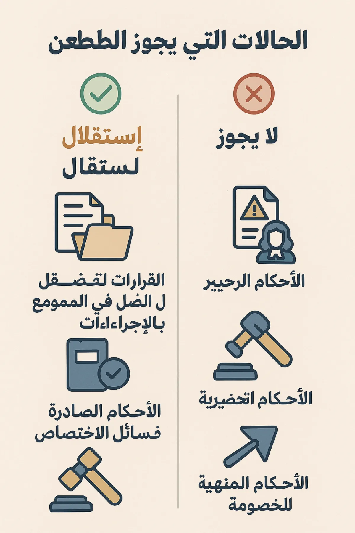 الحالات التي يجوز فيها الطعن على استقلال وتلك التي لا تجوز؟