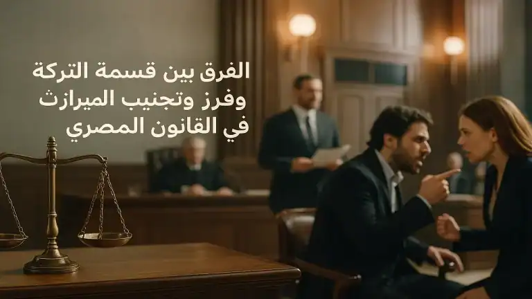 الفرق بين قسمة التركة وفرز وتجنيب الميراث في القانون المصري 2 قسمة التركة وفرز وتجنيب الميراث في القانون المصري