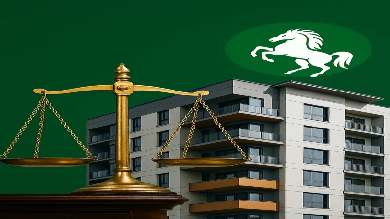 قرار محافظ الشرقية-ميزان العدل مع عمارة سكنية وشعار محافظة الشرقية - قرار 3890 لسنة 2025