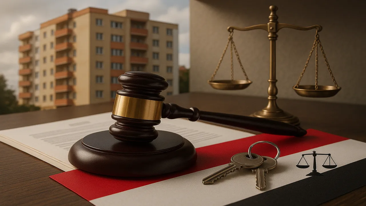 الأوامر على العرائض في قانون الإيجار 164 لسنة 2025 - مطرقة القاضي والمستندات القانونية مع عقارات سكنية