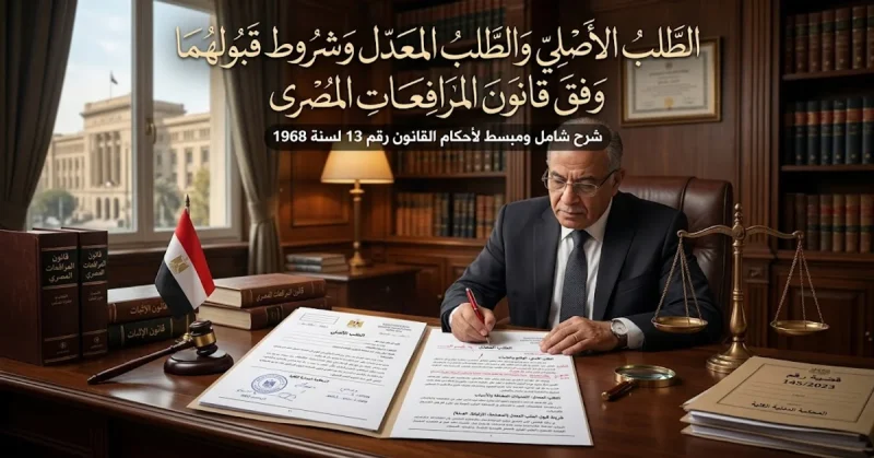الطلب الأصلي والطلب المعدل وشروط قبولهما
