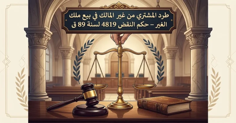 طرد المشترى من غير المالك في بيع ملك الغير – حكم النقض 4819 لسنة 89 ق
