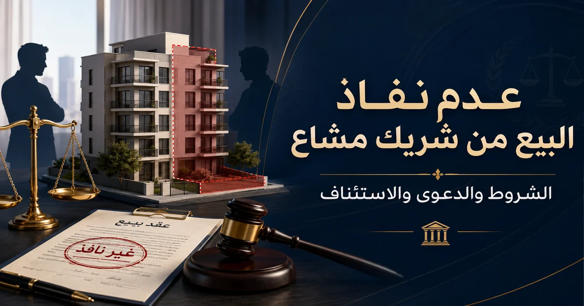 عدم نفاذ البيع من شريك مشاع الشروط وأحكام الاستئناف