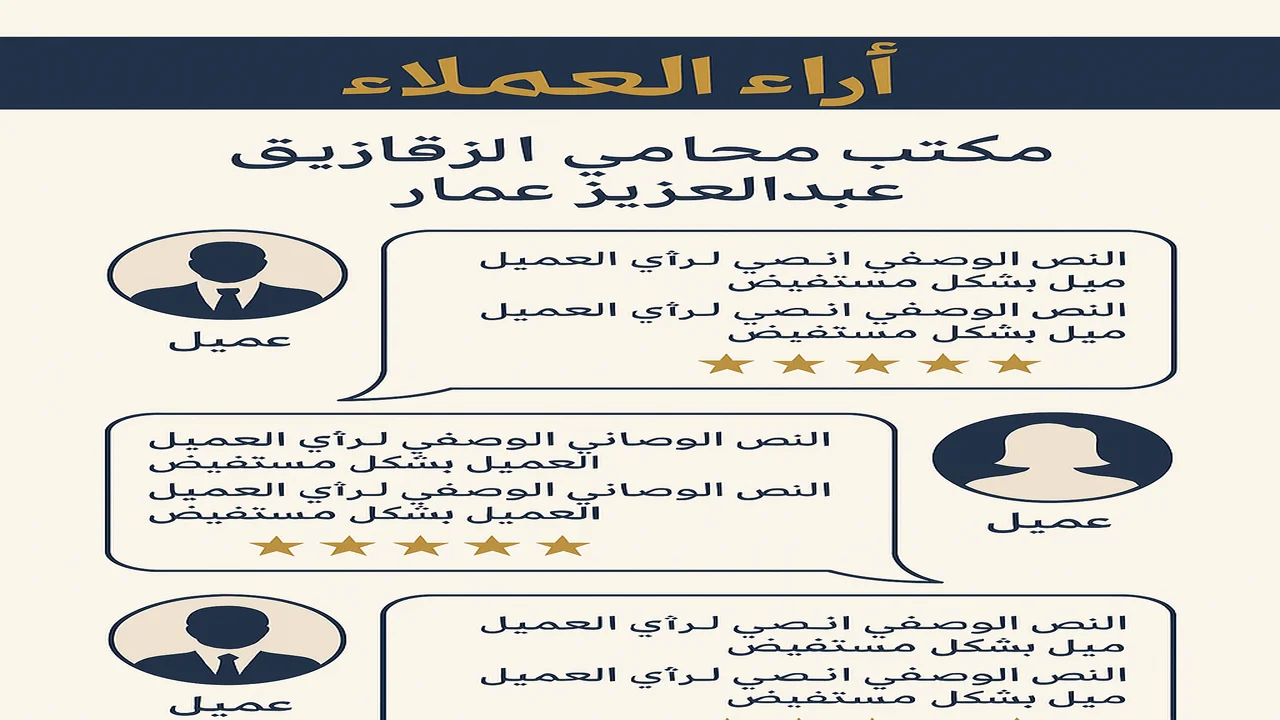 آراء العملاء | محامي الزقازيق عبدالعزيز عمار