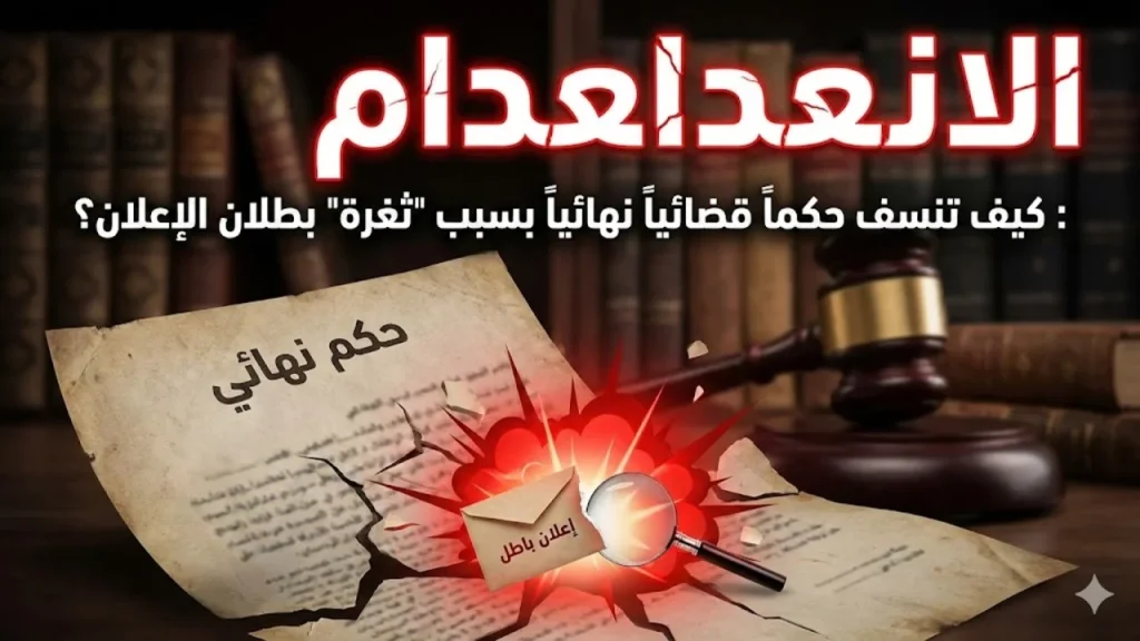 الانعدام كيف تنسف حكما قضائيا نهائيا بسبب ثغرة بطلان الإعلان؟