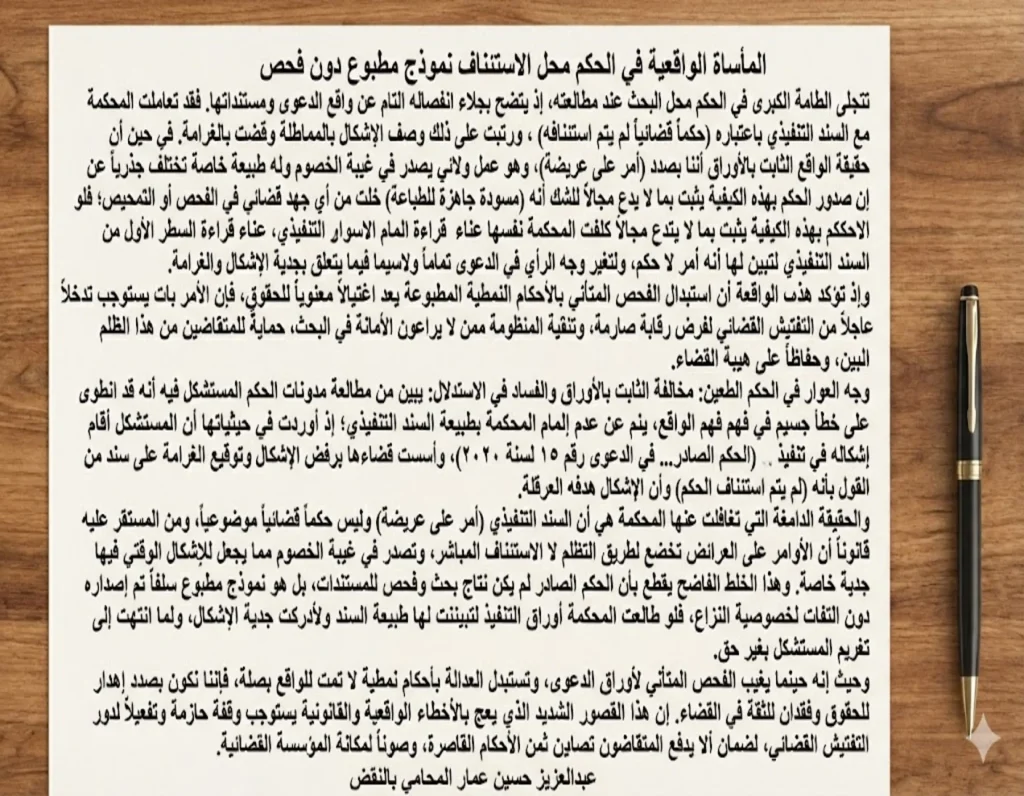 المأساة الواقعية في حكم إشكال تنفيذ أمر على عريضة بطرد المستأجر المأساة الواقعية في حكم إشكال تنفيذ أمر على عريضة بطرد المستأجر