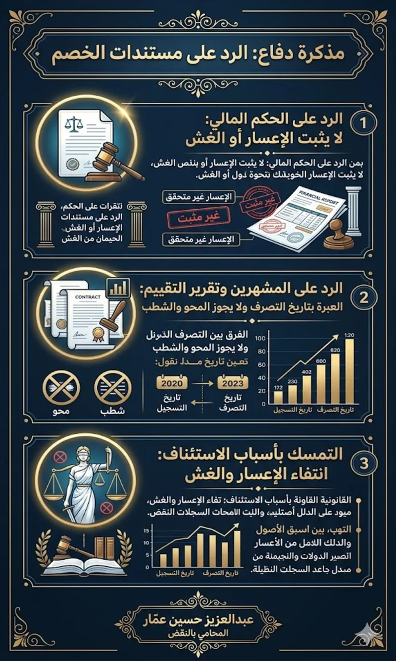 مذكرة دفاع الرد على مستندات الخصم