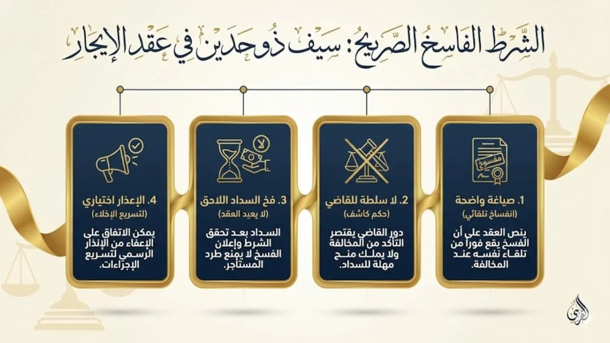 الشرط الفاسخ الصريح سيف ذو حدين في عقد الإيجار الشرط الفاسخ الصريح سيف ذو حدين في عقد الإيجار