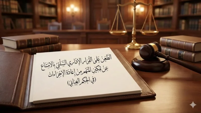 الطعن على القرار السلبي بالامتناع عن تمكين المتهم من إعادة الإجراءات في الحكم الغيابي