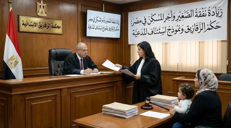 زيادة نفقة الصغير وأجر المسكن في مصر حكم الزقازيق ونموذج استئناف المدعية